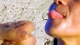 Exuberant foursome beach fuck with Angelina Castro and big cocks