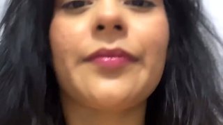 Cute latina uses a vibrator to please herself on camera