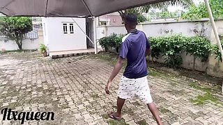Giant African Cock Gardener Fucks Amateur Ebony Girl Outdoor BBC Blowjob