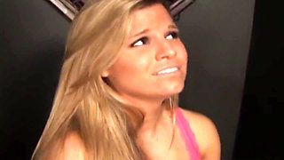 Blonde Girl Sucks Her Sins Away with Big Gloryhole Dick