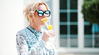 Marco Bull and Brittany Bardot enjoy passionate sex by the pool on a windy morning