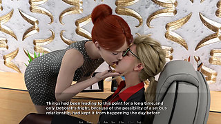 Moving Down: two lesbians, pussy licking, multiple orgasms in the office ep.37