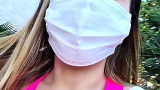 Walking around without underwear, showing my and squirting