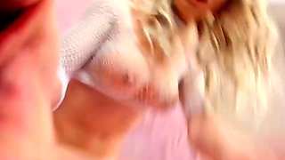 Amateur tranny in stockings solo masturbation