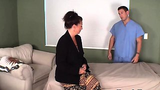 Milf rubs her clit during doggystyle hardcore sex