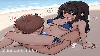 BEAUTIFUL ANIME GIRLS ON THE BEACH / AI GENERATED