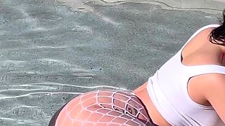 Busty brunette lesbian babes awesome outdoor fuck