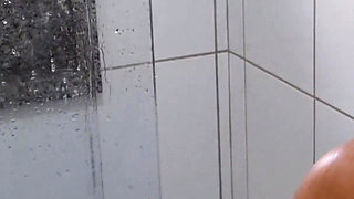 Bathroom Slut: My Sweaty Wife Shows off and Flashes Her Big Pussy While Cleaning!