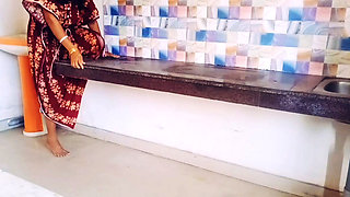 Desi Bhabi want to take chance for sucking Hot devar Big black Cock in kitchen