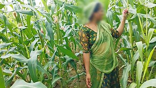 Desi Indian Sister-in-law Liked Jiju's Black Thick Cock in the Corn Field and Got Fucked