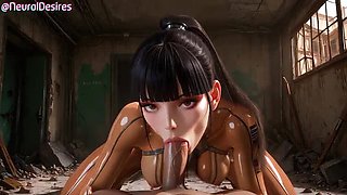 Stellar Blade Hentai Parody: Hot Brunette Anime Babe Blowjob POV - Uncensored 3D Sex