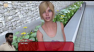 Amateur blonde with big tits plays PC games while showing off her ass