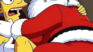Santa Claus Fucks Married Housewife Marge Simpson on Christmas Day