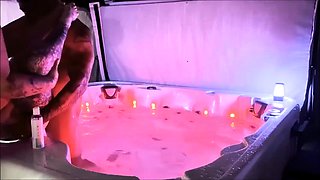 Jaddyn BBW - Late Night pool sesh turns ORGY