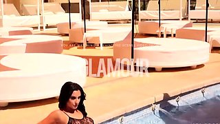ThisIsGlamour Anna Rose Strips In The Pool BTS LEWD