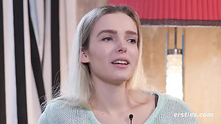 German Amateur Sandy S Solo Masturbation with Dildo and Pierced Nipples HD