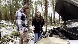 roadside assistance rewarded with car fucking