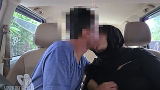 Hijab Girl Minokiiko Gives Intense Blowjob in Car with Cum Swallowing