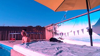 Hot amateur blonde stranded teen Alena fucked in public