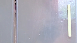 Hiding in the shower......
