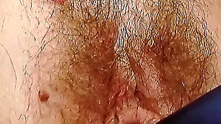 Milf Alice with extremely hairy pussy having masturbation video