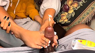 Bukkake fetish hoe fucks fetish cock pov hardcore action