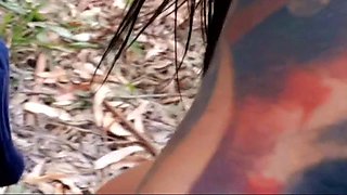 Butt nailed redhead gf rides cock anally outdoor pov