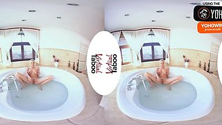 Busty platinum-blonde mummy loves solo masturbation reality
