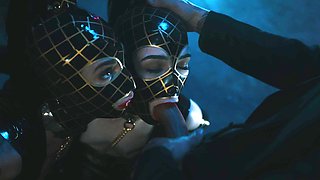 Small Hands and Joanna Angel in a kinky latex threesome