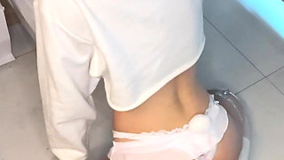 Cute Petite Bunny Teen in White Panties