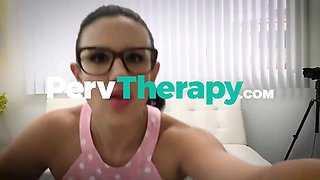 Horny teenage man nails his big boobed step-mother and the hot cougar therapist on a private therapy session