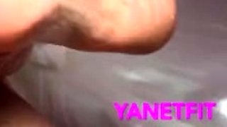 Latina MILF Give Foot Job And Gets Cum On Her Pink Toes -