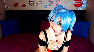 Cosplay. Deep Throat and Squirt