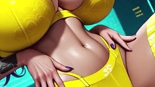 Cyberpunk Woman Sexy Pose on Music (ai Animation)