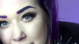 Latex slut solo anal masturbation