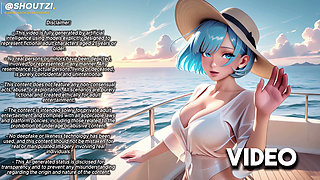 Stunning Blue Wild on a Luxury Yacht at Sunse-haired Beauty Getst