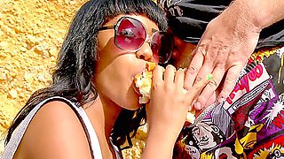 Ebony Babe Noemilk Experiences A Pretty Kinky Beach Fuck