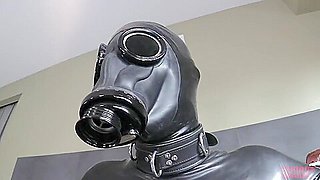 And Her Slave Boy In Gas Mask And Rubber With Elise Graves