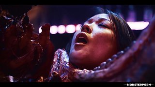 Stranger Things Parody - Cute Asian Girl Finger Fucked by Nightmare Monster