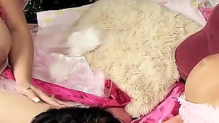 Lesbian seduction between Samantha Bentley and Charley Green sluts with huge breasts love to stick sex toys in their pussies