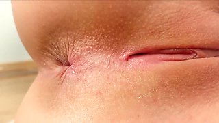 Very close up of throbbing orgasms and squirting pussy