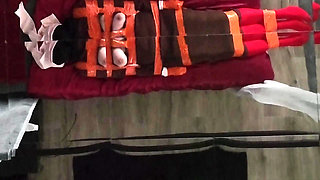 Part 3 - Tape Bondage, Pantyhose Layering, Nipple BDSM, Orgasms