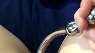 Sensual Squirting in Wolford Stockings, Njoy Wand, Big Clit Redhead