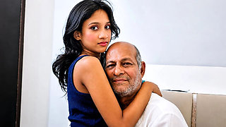 Hot Desi Old Man Kisses, Licks, Sucks And Fucks Young Indian Girl