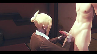 Shingeki No Kyojin Hentai - Annie Leonhart Handjob and Blowjob - Japanese Asian Manga Anime Game Porn