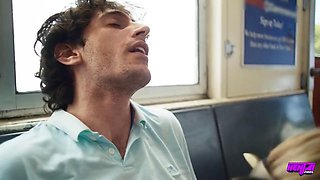 Danielle Rae Endures Savage Gangbang on Crowded Public Train with Deep-Throat Action Bukkake Loads,