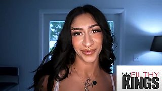 Tattooed Brunette with Big Tits Gets Rough Anal Fuck and Sloppy Blowjob