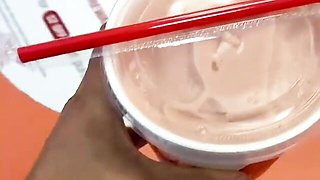 Conquering Sophia Leone and Gaby Ortega at lingerie trailer