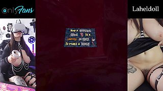 British gamer girl gets completely naked while playing a VR game