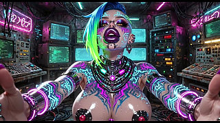 Cyberpunk Style Women Bouncing Boobs, Ai Animation